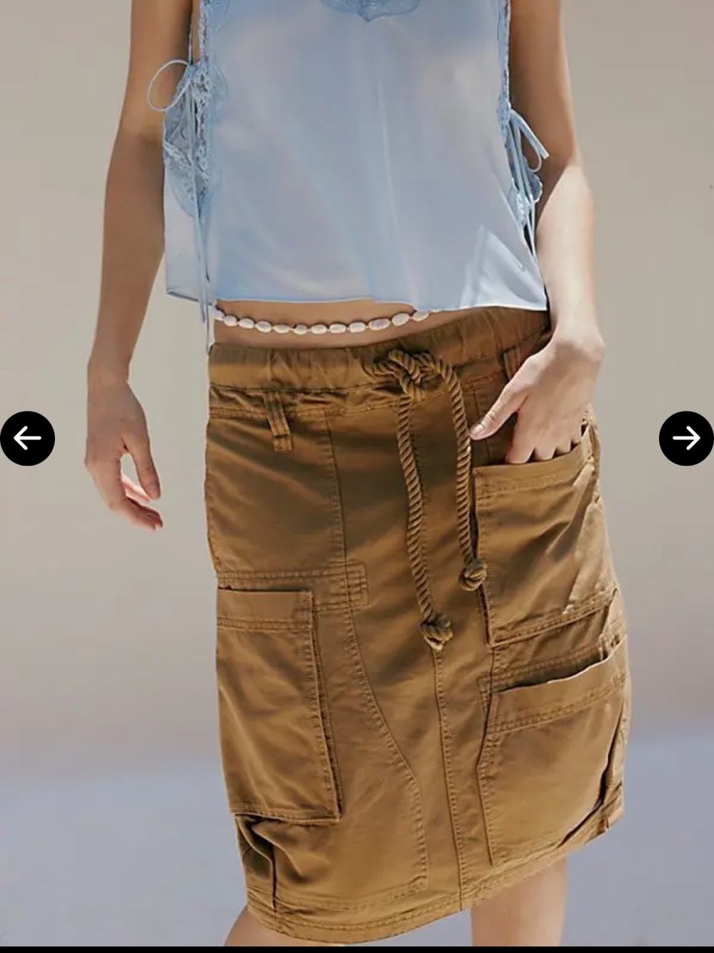 Free People Carmen Midi Cargo Skirt Tobacco Size XS (Runs Big)